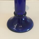 Blue glass candlestick