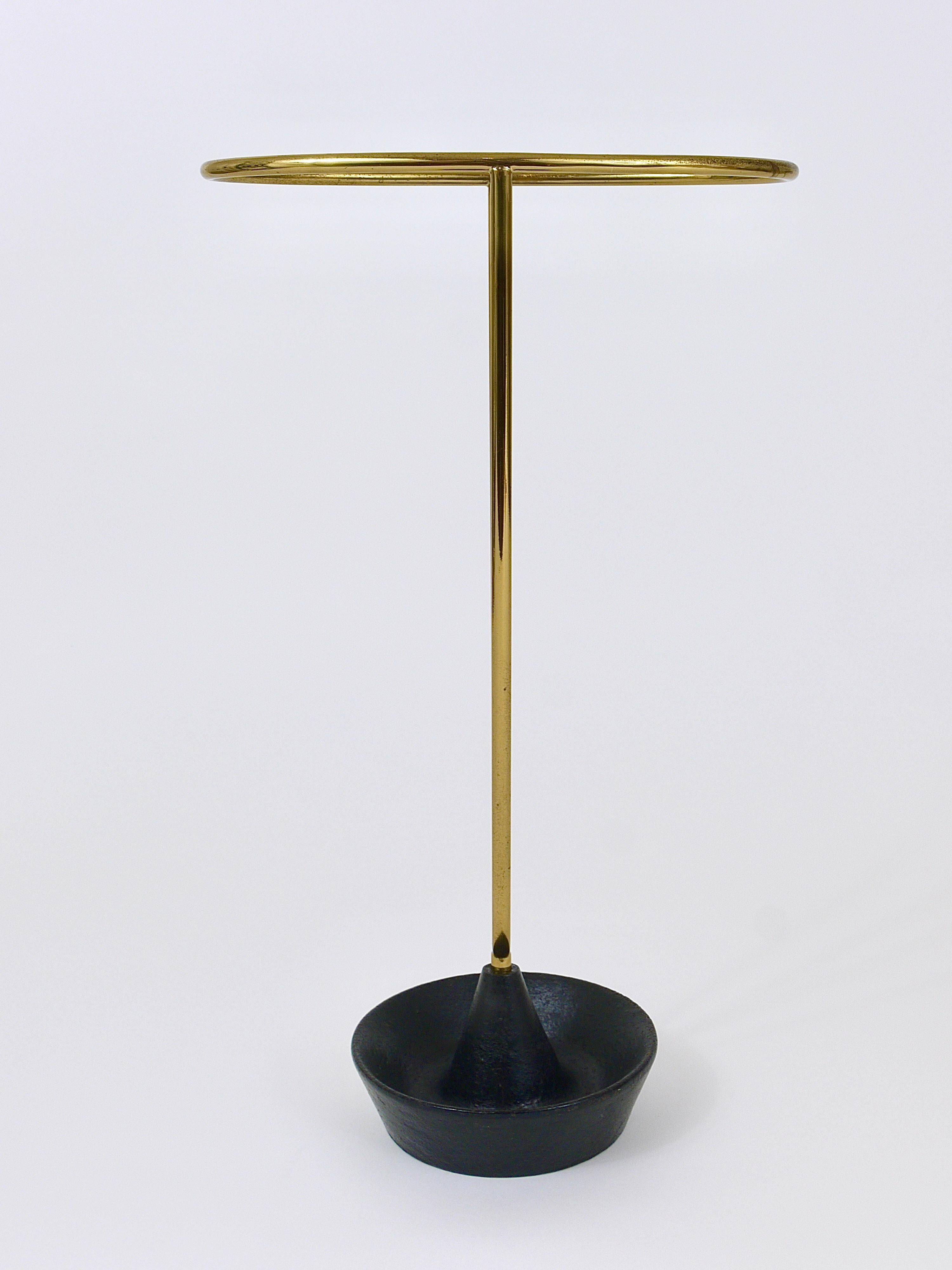 Carl Auböck Umbrella Stand in Brass and Cast Iron, Mid-Century, Austria, 1950s