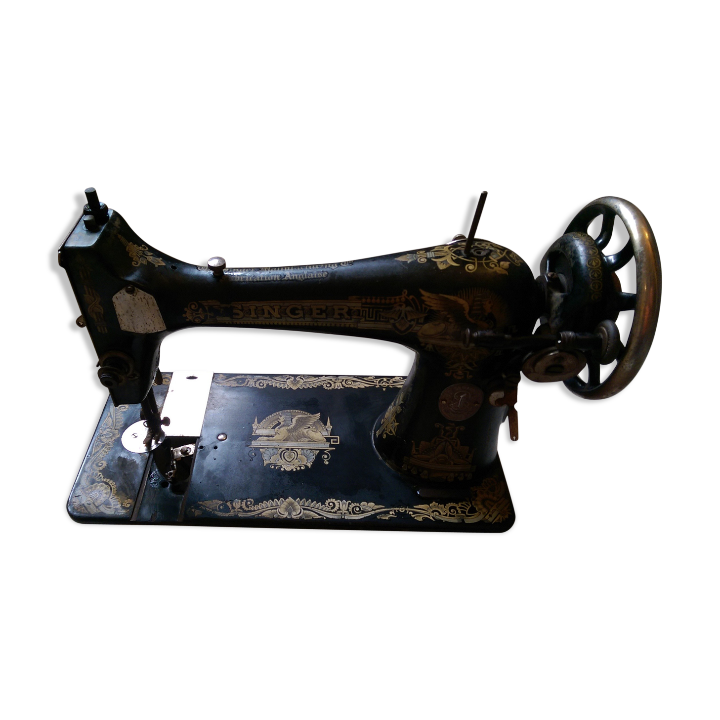 Ancienne machine à coudre singer "motif au sphinx"
