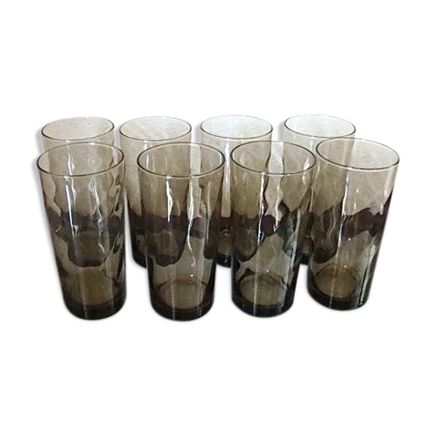 Set de 8 verres marron ombré vintage