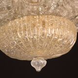 Plafonnier en verre de Murano ambré, Italie années 1970