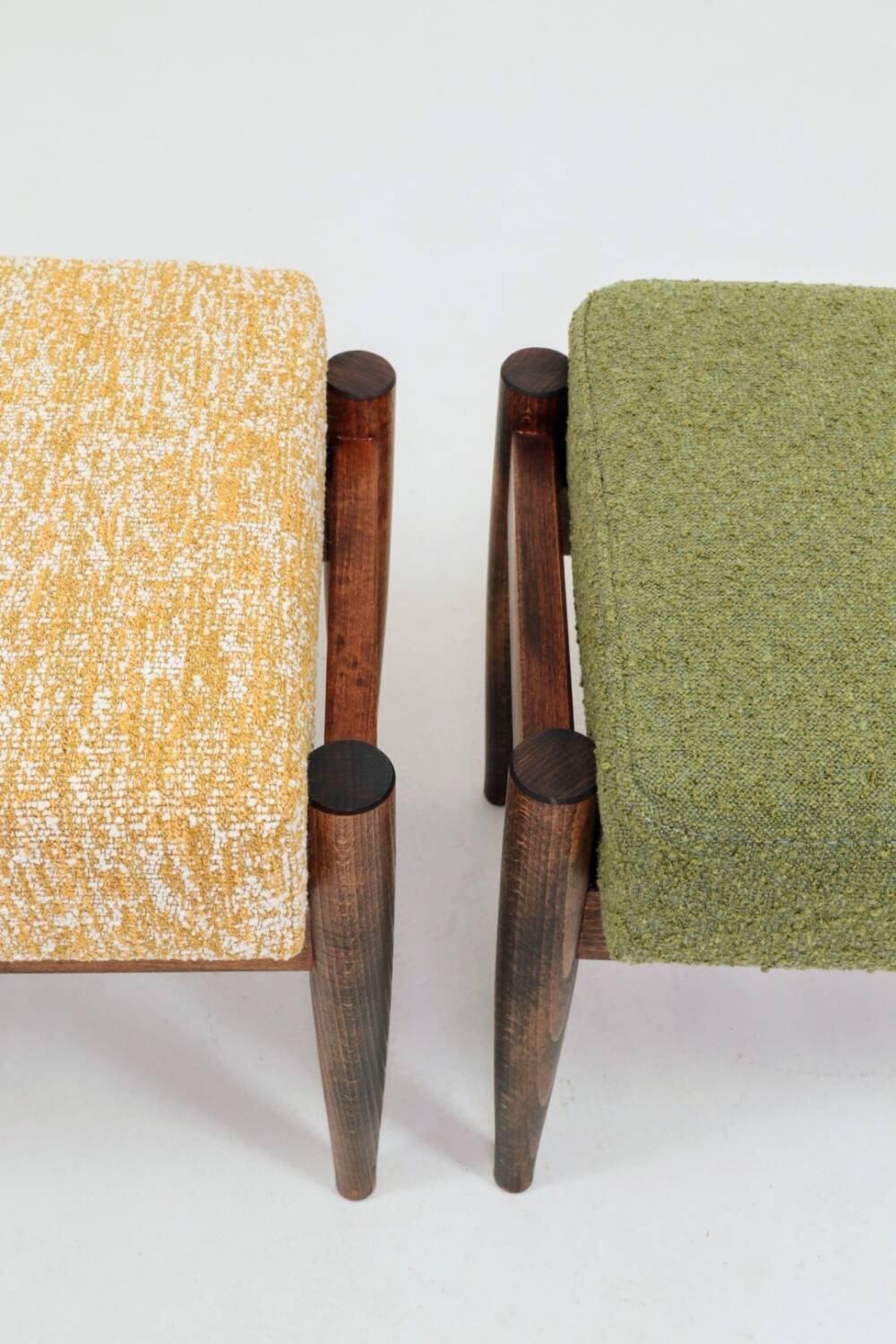Scandinavian stool yellow mellow chocolate brown granola Set of 2