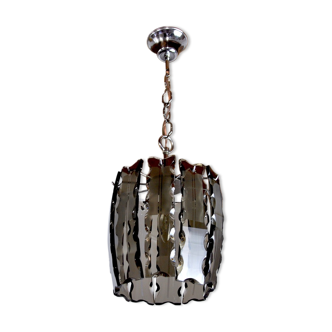 Lustre Veca noir en verre de Murano Italie 1970