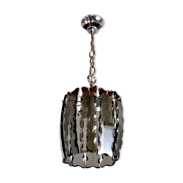 Lustre Veca noir en verre de Murano Italie 1970