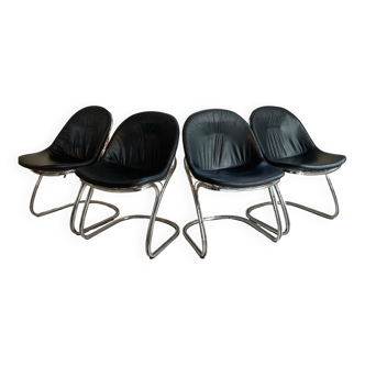 Series of 4 vintage chairs by Gastone Rinaldi model Pascale