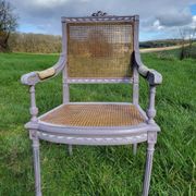 Fauteuil Louis XVI en cannage, milieu du XIXe siècle