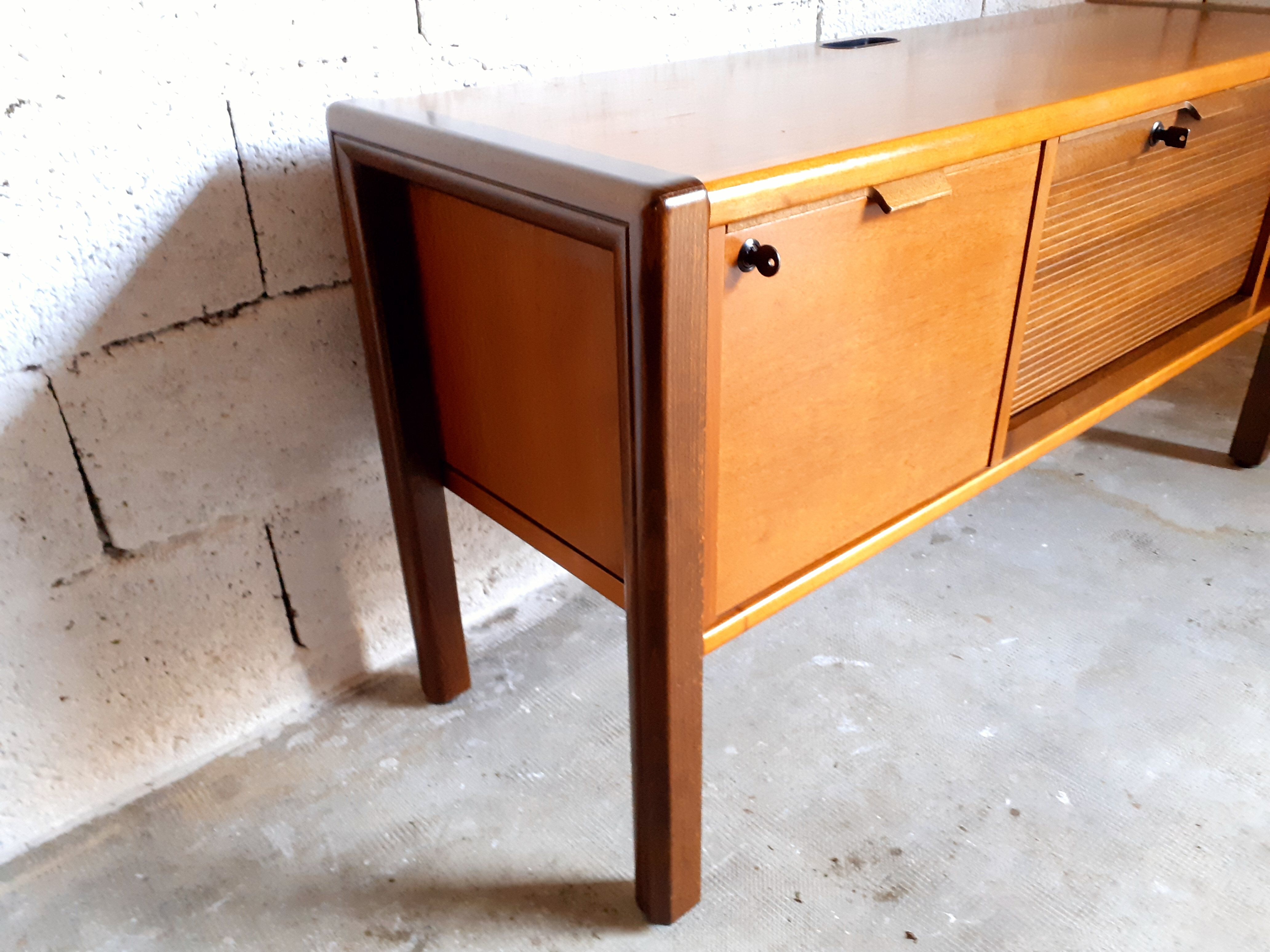 Vintage wooden storage row for office