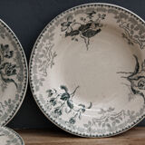 Lot de 4 assiettes à soupe, terre de fer