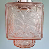 Art Deco pendant light in pale pink glass, 1920s-30s