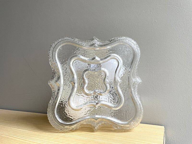 Square glass flush mounted ceiling or wall lamp