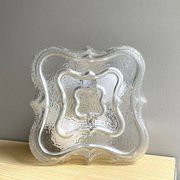 Square glass flush mounted ceiling or wall lamp