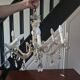 vintage 1960s glass and brass pendant chandelier with pendants