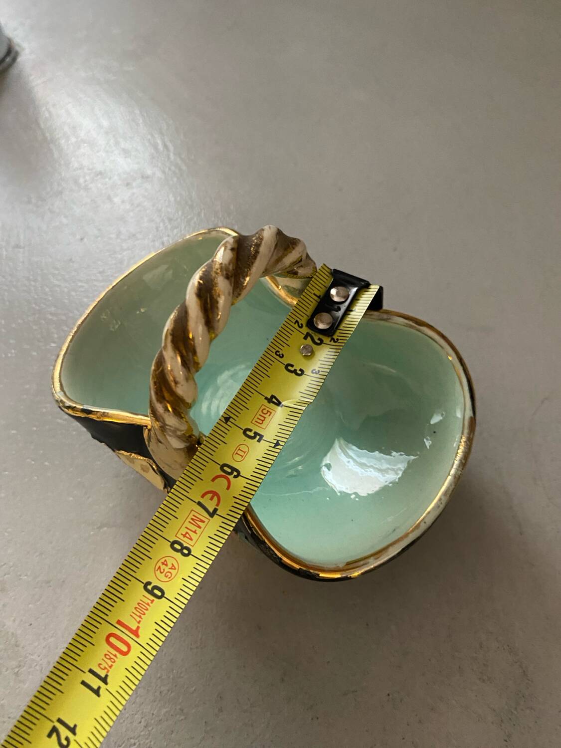 Small ceramic vase pot from Vallauris vintage blue flower