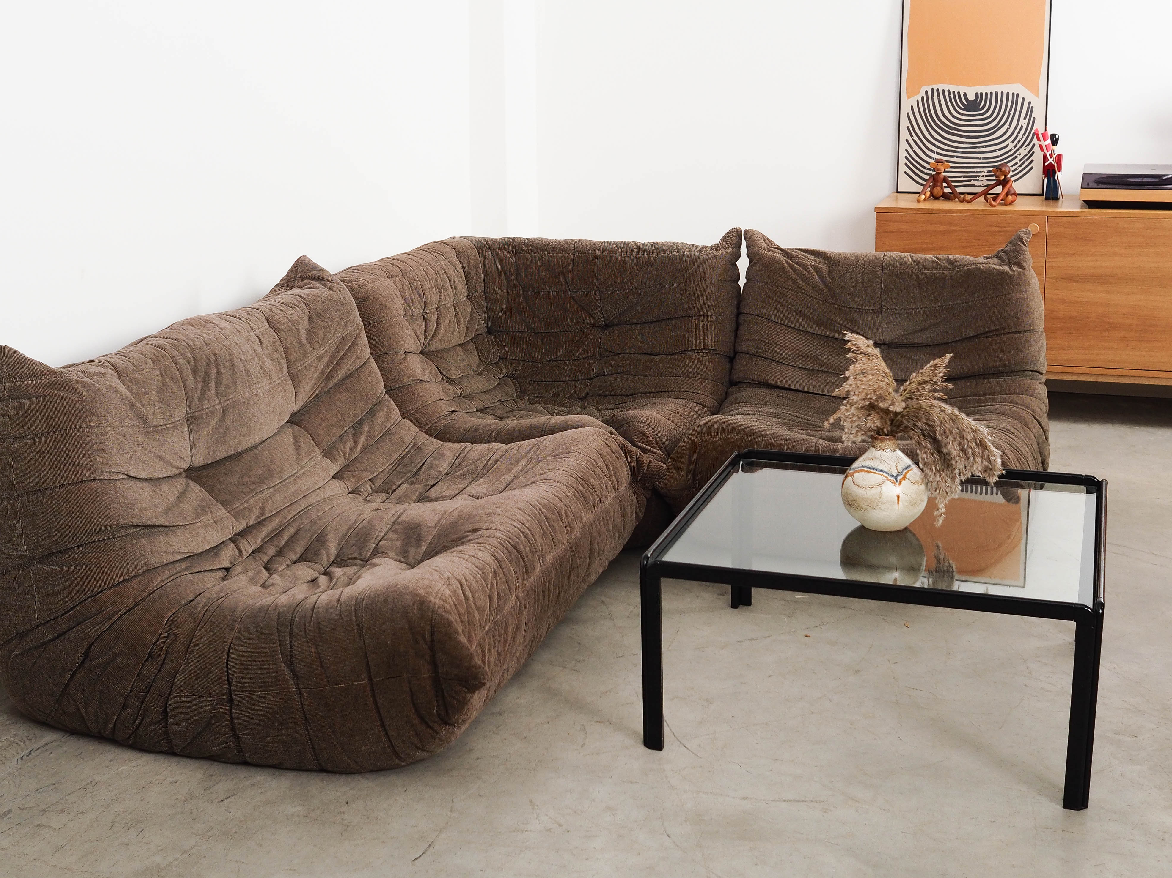 Square glass coffee table, Italian design, 1970s, made in Italy