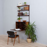 Kristiansen rosewood wall unit with secretaire and 3 shelves