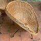 Rattan armchair vintage basket of the 50s