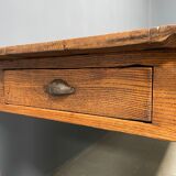 Large oak farmhouse table from France, early 1900s