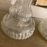 Paire de bougeoirs en verre anciens