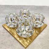 Applique en laiton "ice cube" en verre