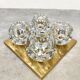 Vintage brass ceiling wall lamp Ice Cube Glass scones
