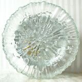 Set de 3 plafonniers/appliques verre moulé texturé 1970