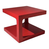 70's red lacquered side table