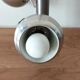 Italian chandelier with three lights in brushed aluminum 1970 "Eyeball"