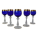 Mid Century Set of Five Stemmed Wine Glasses, 1950's.