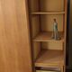 Vintage oak wardrobe with mirror with two sliding doors, France 1960s