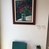 Bouquet plum paint on framed wood