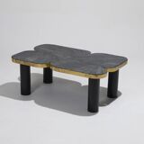 Slate and brass coffee table, 1990s
