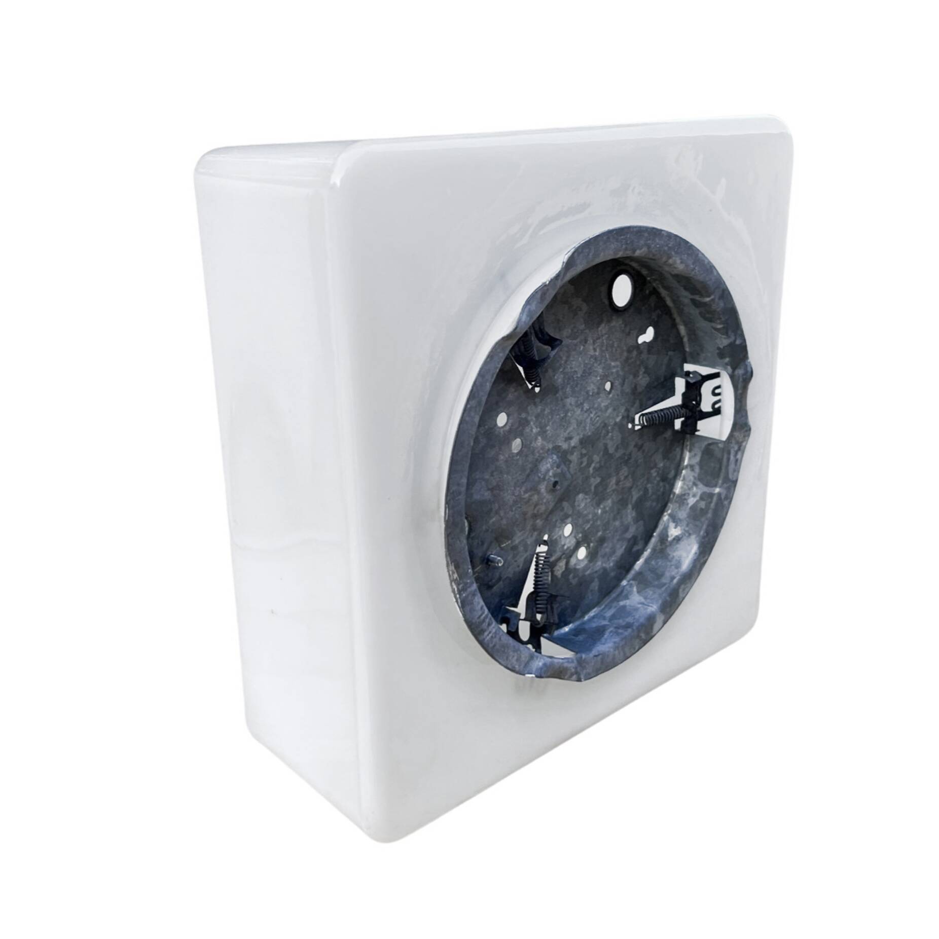 White glass ceiling lamp, RZB Bamberg, Germany, 1970s.