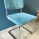 Series of 4 velvet & chrome chairs from the 90