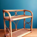 Rattan wall shelf