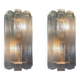 Monumental Italian Wall Lamps attributed to Venini, Italy, 1970s, Set of 2