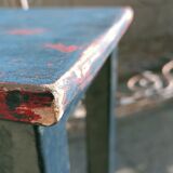High patinated wooden stool