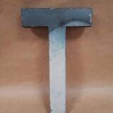 sign letter T metal zinc vintage 1950 1960