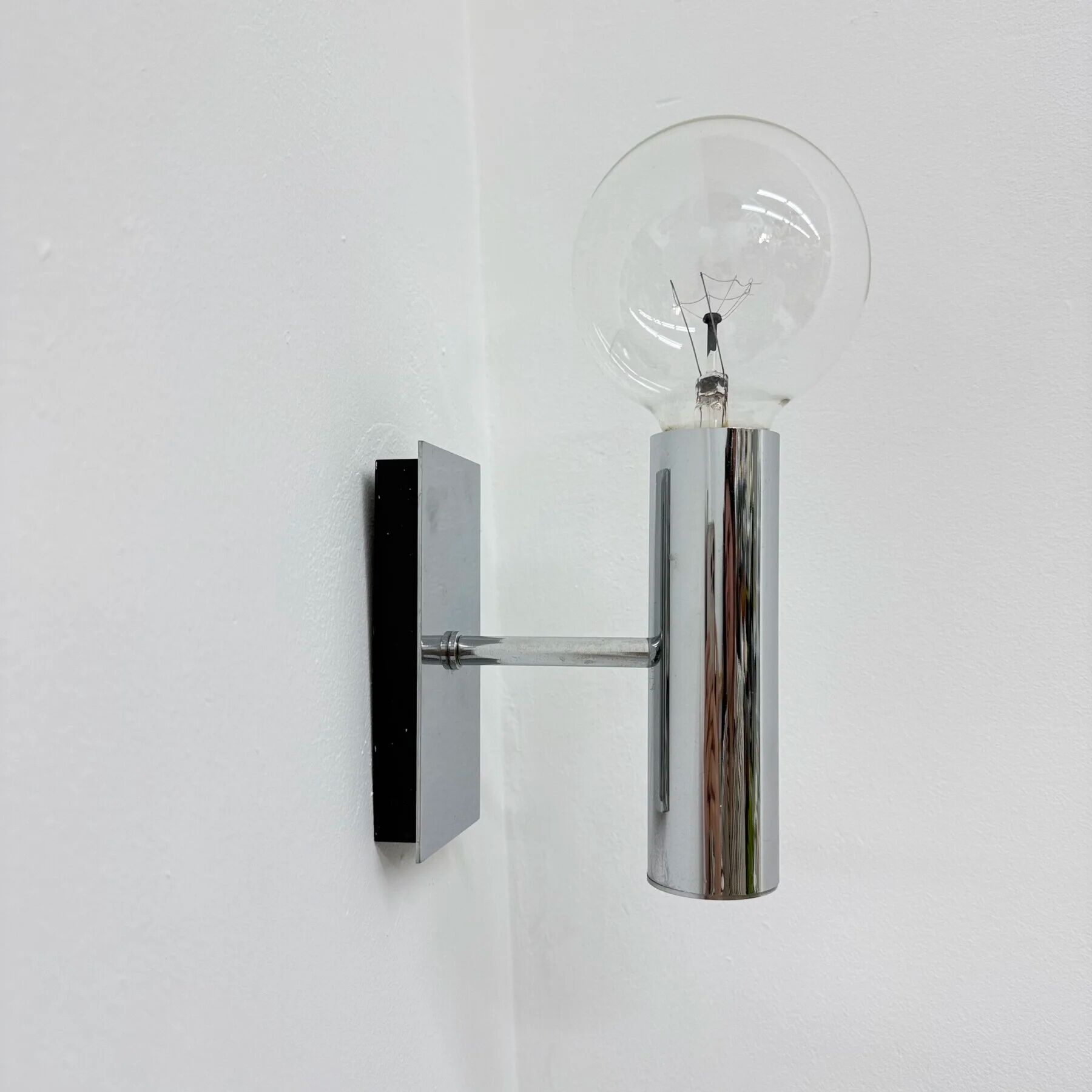 Vintage Hustadt Leuchten chrome wall lamp spot, 1970s, Germany