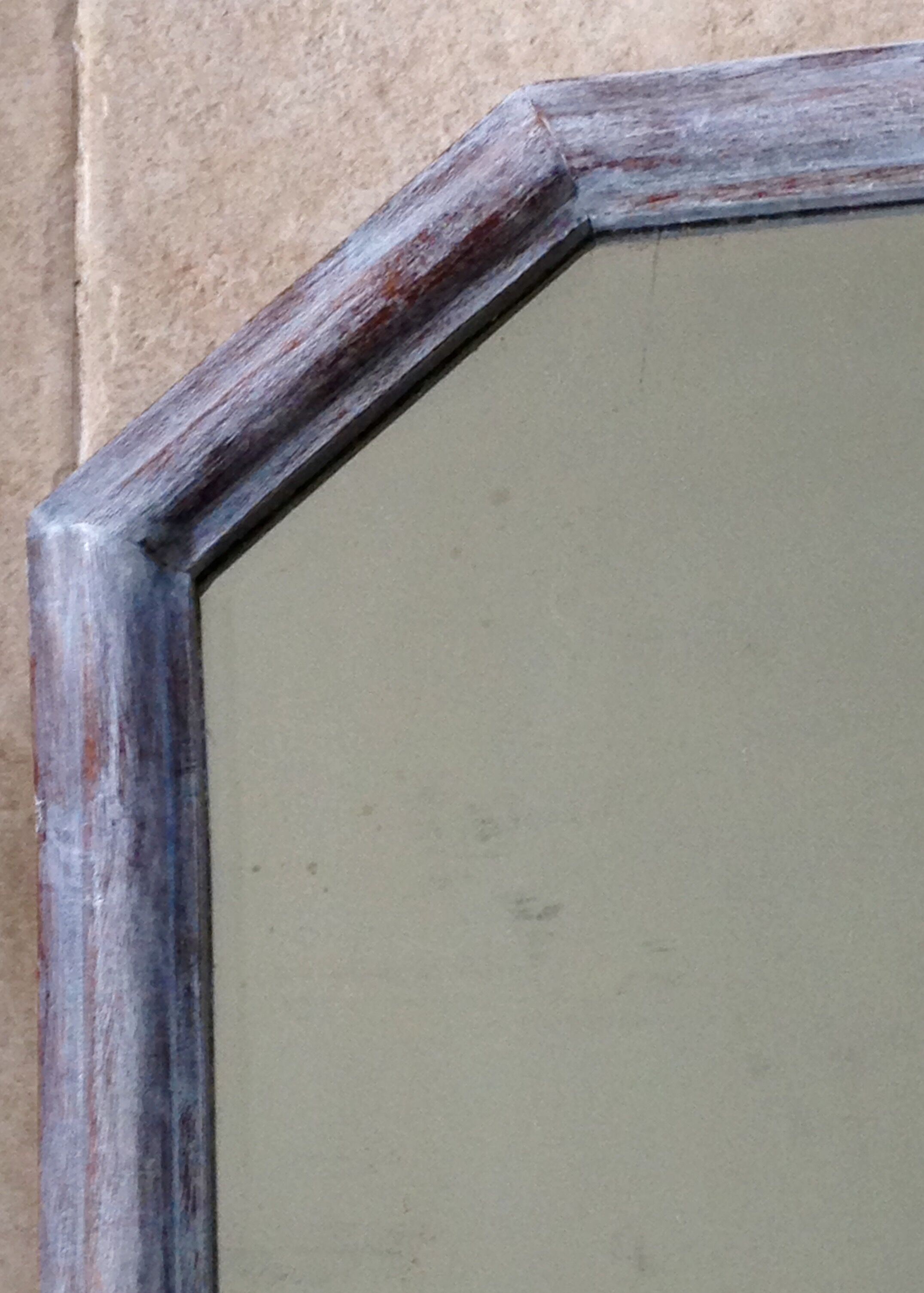 White beveled 81x68cm mirror