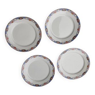 4 vintage flat plates, 22 cm, Digoin Sarreguemines brand