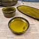 Vintage oyster service Gien – 6 plates, serving dish, ramekin and small bowl