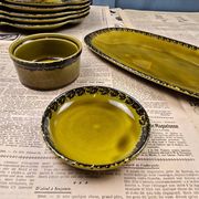 Vintage oyster service Gien – 6 plates, serving dish, ramekin and small bowl