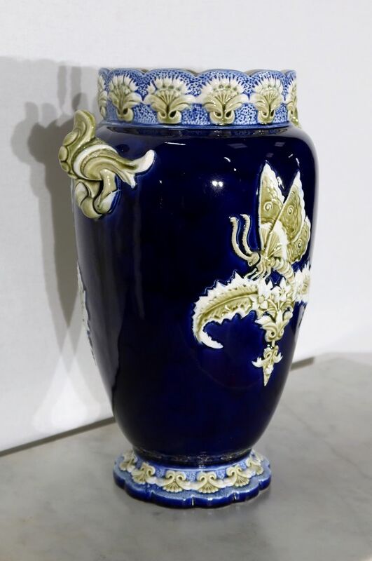 Earthenware vase, faience factory of fives lille - early twentieth century