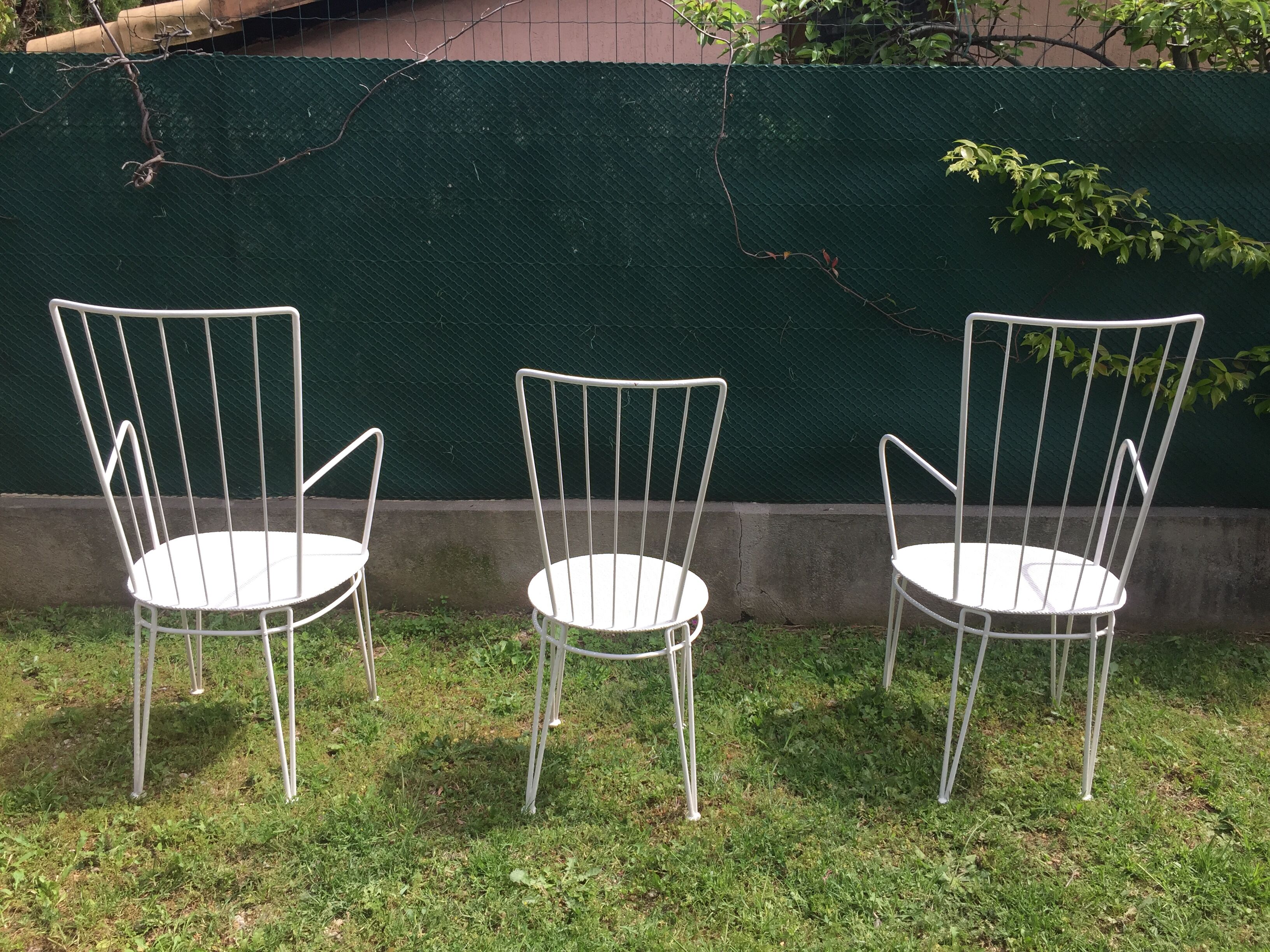Lot of  3 metal garden chairs