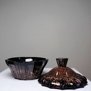 Vintage Vincenzo Nason Murano black aventurine glass sugar bowl/box
