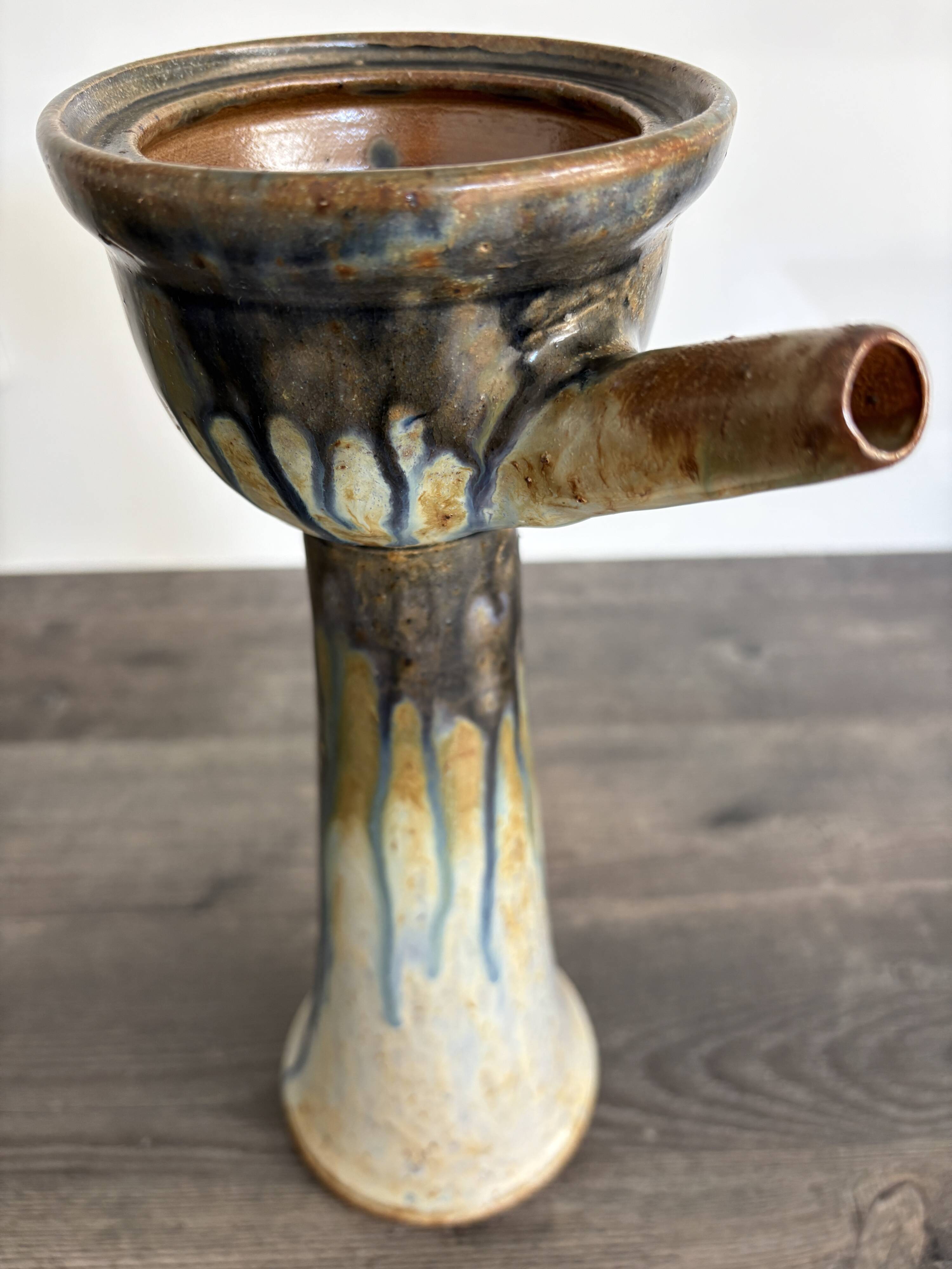 Bougeoir / Pied de lampe en céramique émaillée