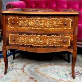 Marquetry, solid wood chest of drawers