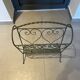 Vintage wrought iron magazine rack in green - 50s style