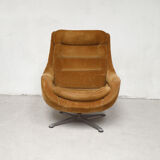 Velvet swivel armchair, 1970