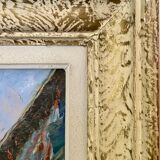 Old painting, view of Montmartre, signed Pierre Lemoine (1920-2006)
